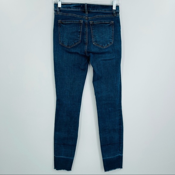 Ann Taylor Loft Modern Skinny Ankle Jeans Womens 0 25 Blue Frayed Hem Stretch - Picture 5 of 13